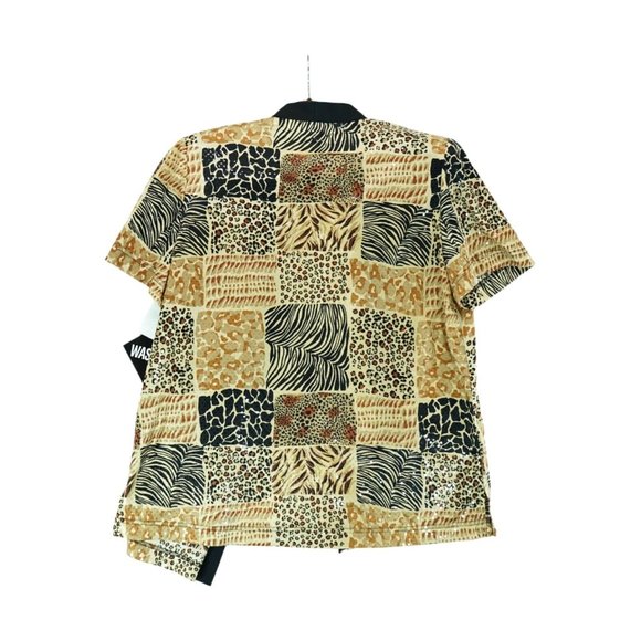 NWT Lady Dorby Women’s 16W Top Sheer Leopard Print Padded Shoulders with Sequins - Picture 2 of 5